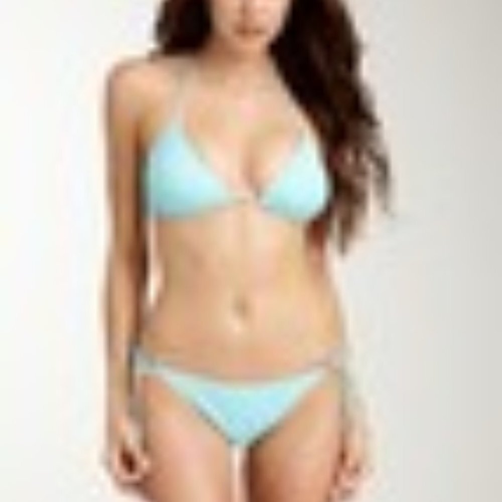 INGEAR (Nordstrom) Brown & Aqua Tie Bikini M EUC - Picture 2 of 8